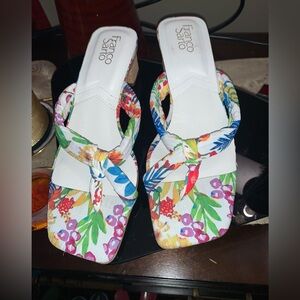 Franco Sarto Heeled Thong Sandals Carmella Multi